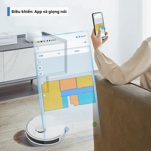 Robot hút bụi lau nhà Shimono LS68W MAX điều khiển bằng app và giọng nói