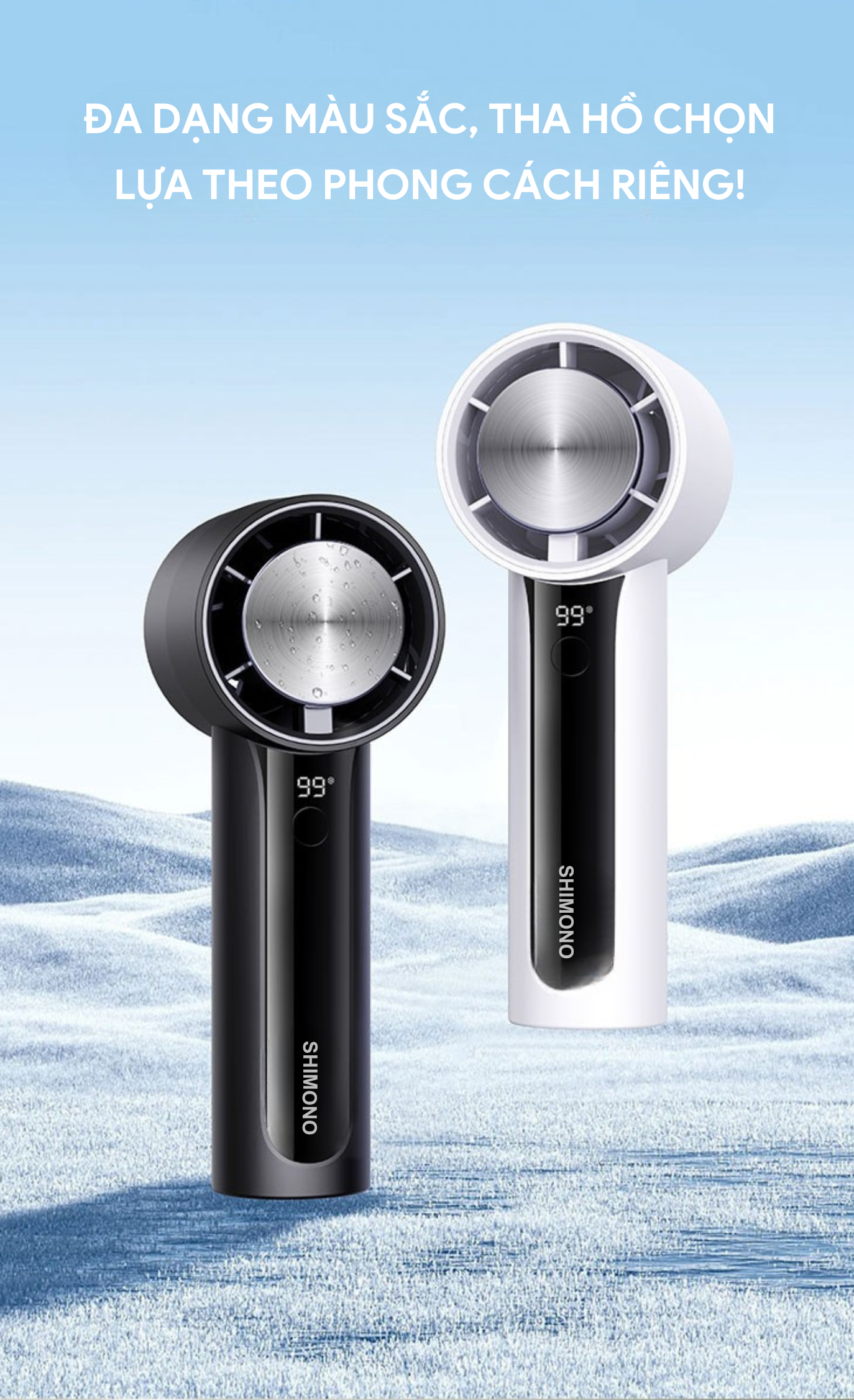 Quạt Cầm Tay Mini Tốc Độ Cao Làm Lạnh Tốc Độ Cao SHIMONO SM-CHF24W 6 Quạt Cầm Tay Mini Tốc Độ Cao Làm Lạnh Tốc Độ Cao SHIMONO SM-CHF24W - Ảnh 6