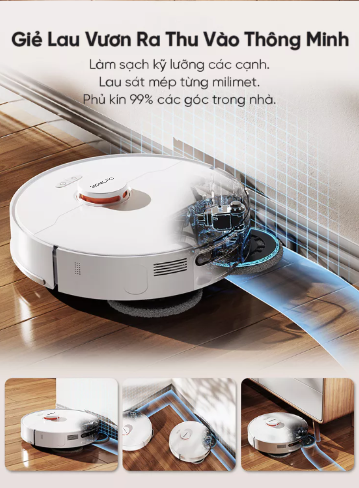 Robot Hút Bụi Lau Nhà Thông Minh SHIMONO LX586 – Giẻ Lau Mở Rộng Linh Hoạt  20 Robot Hút Bụi Lau Nhà Thông Minh SHIMONO LX586 – Giẻ Lau Mở Rộng Linh Hoạt  - Ảnh 20