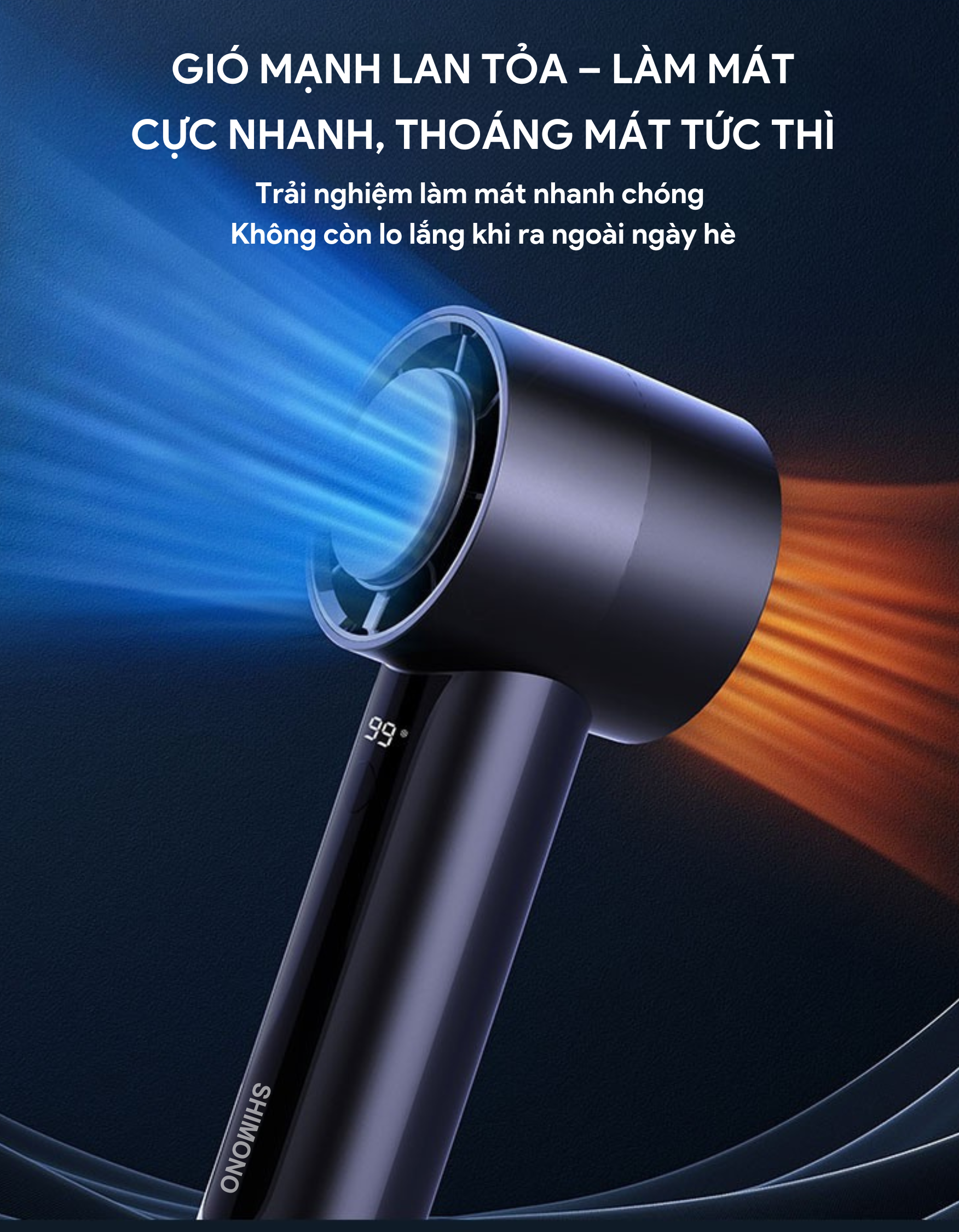 Quạt Cầm Tay Mini Tốc Độ Cao Làm Lạnh Tốc Độ Cao SHIMONO SM-CHF24W 10 Quạt Cầm Tay Mini Tốc Độ Cao Làm Lạnh Tốc Độ Cao SHIMONO SM-CHF24W - Ảnh 10