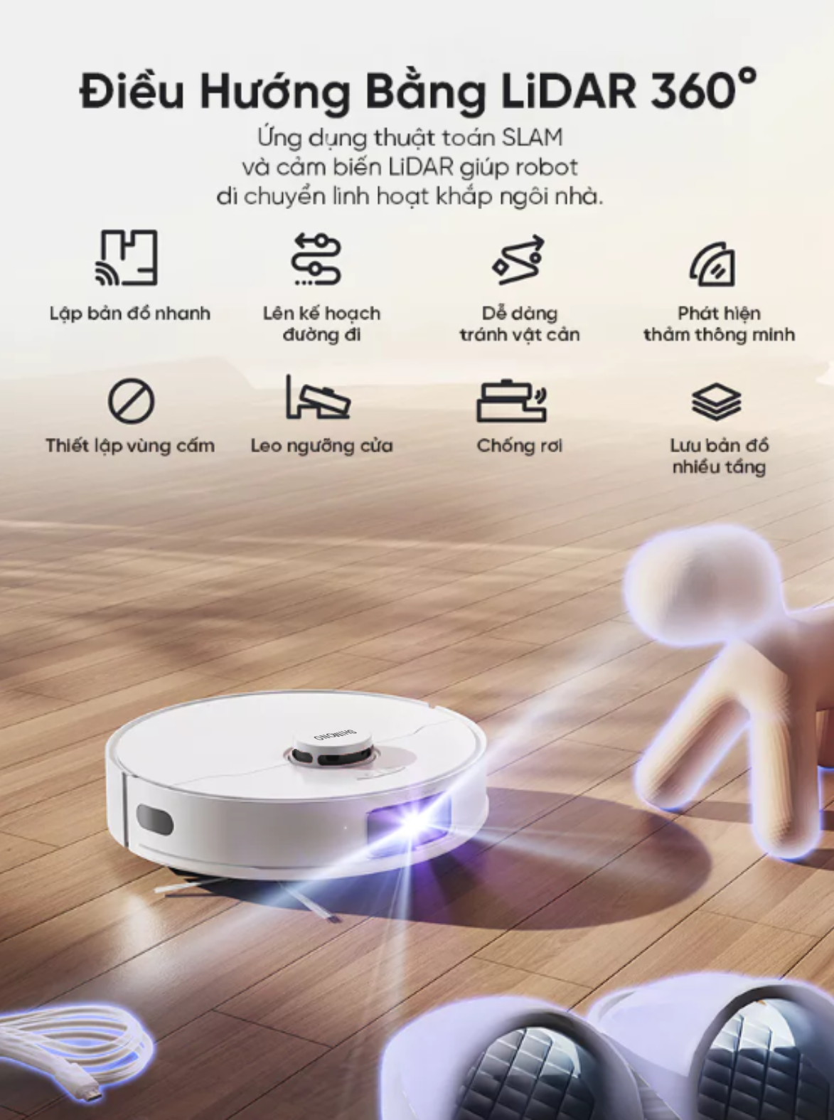 Robot Hút Bụi Lau Nhà Thông Minh SHIMONO LX586 – Giẻ Lau Mở Rộng Linh Hoạt  16 Robot Hút Bụi Lau Nhà Thông Minh SHIMONO LX586 – Giẻ Lau Mở Rộng Linh Hoạt  - Ảnh 16