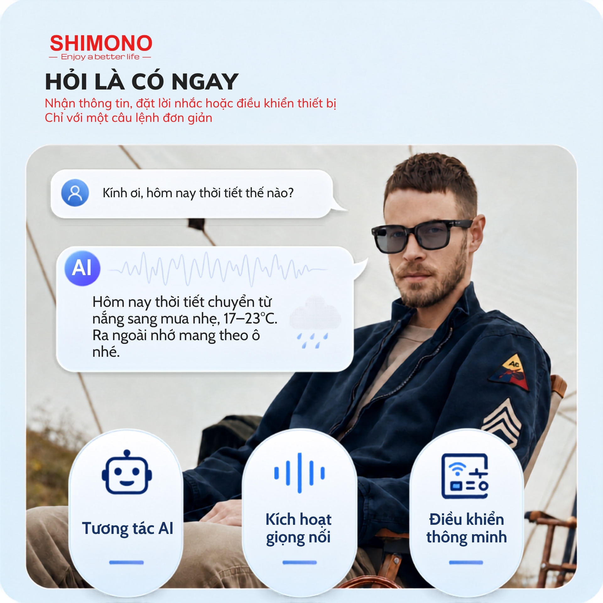 Kính Thông Minh Bluetooth SHIMONO AIMB-V6 Max Nghe Nhạc, Đàm Thoại Rảnh Tay 9 Kính Thông Minh Bluetooth SHIMONO AIMB-V6 Max Nghe Nhạc, Đàm Thoại Rảnh Tay - Ảnh 9