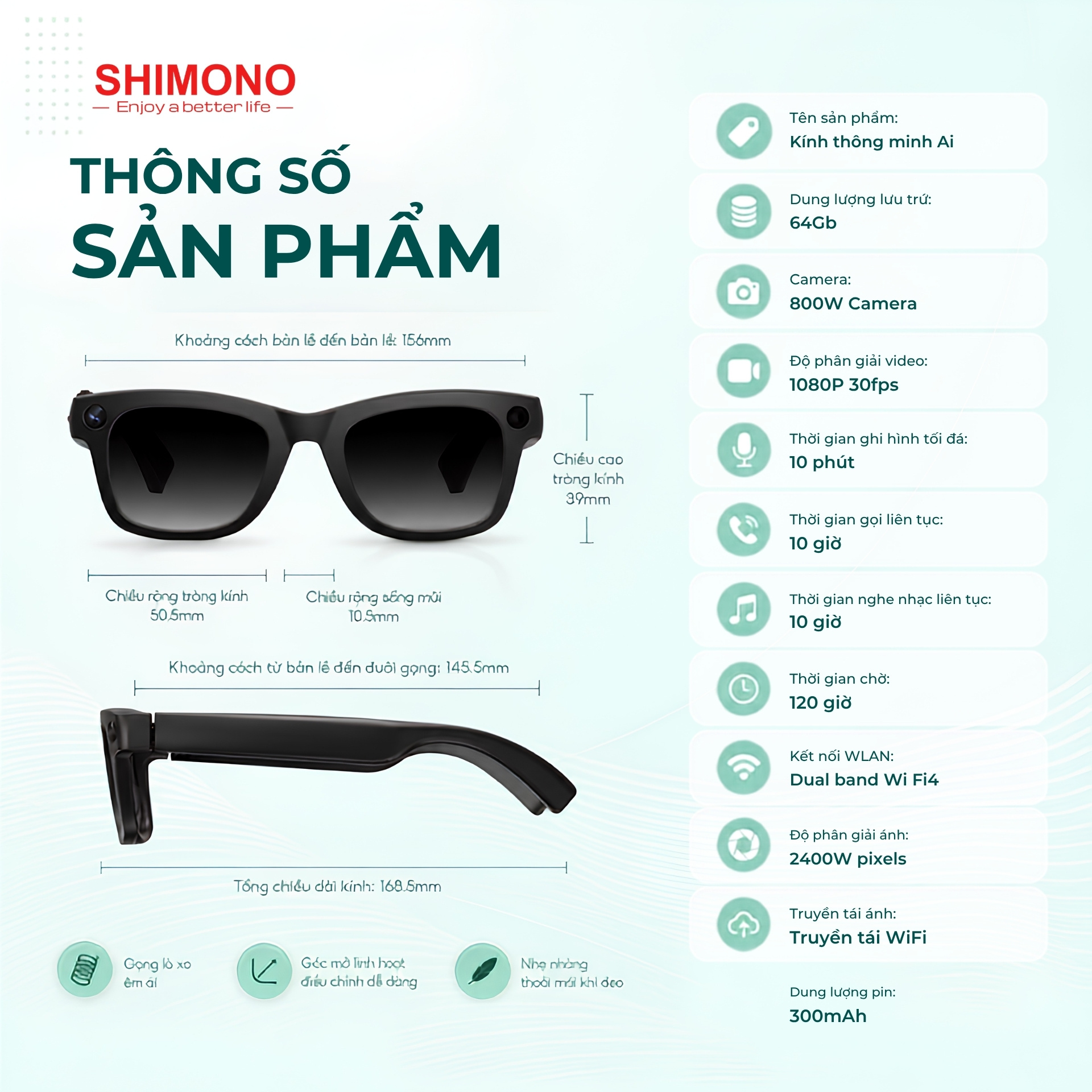 Kính Thông Minh Camera, Bluetooth SHIMONO E9, Quay Phim, Chụp Ảnh, Dịch Thuật Thông Minh 5 Kính Thông Minh Camera, Bluetooth SHIMONO E9, Quay Phim, Chụp Ảnh, Dịch Thuật Thông Minh - Ảnh 5