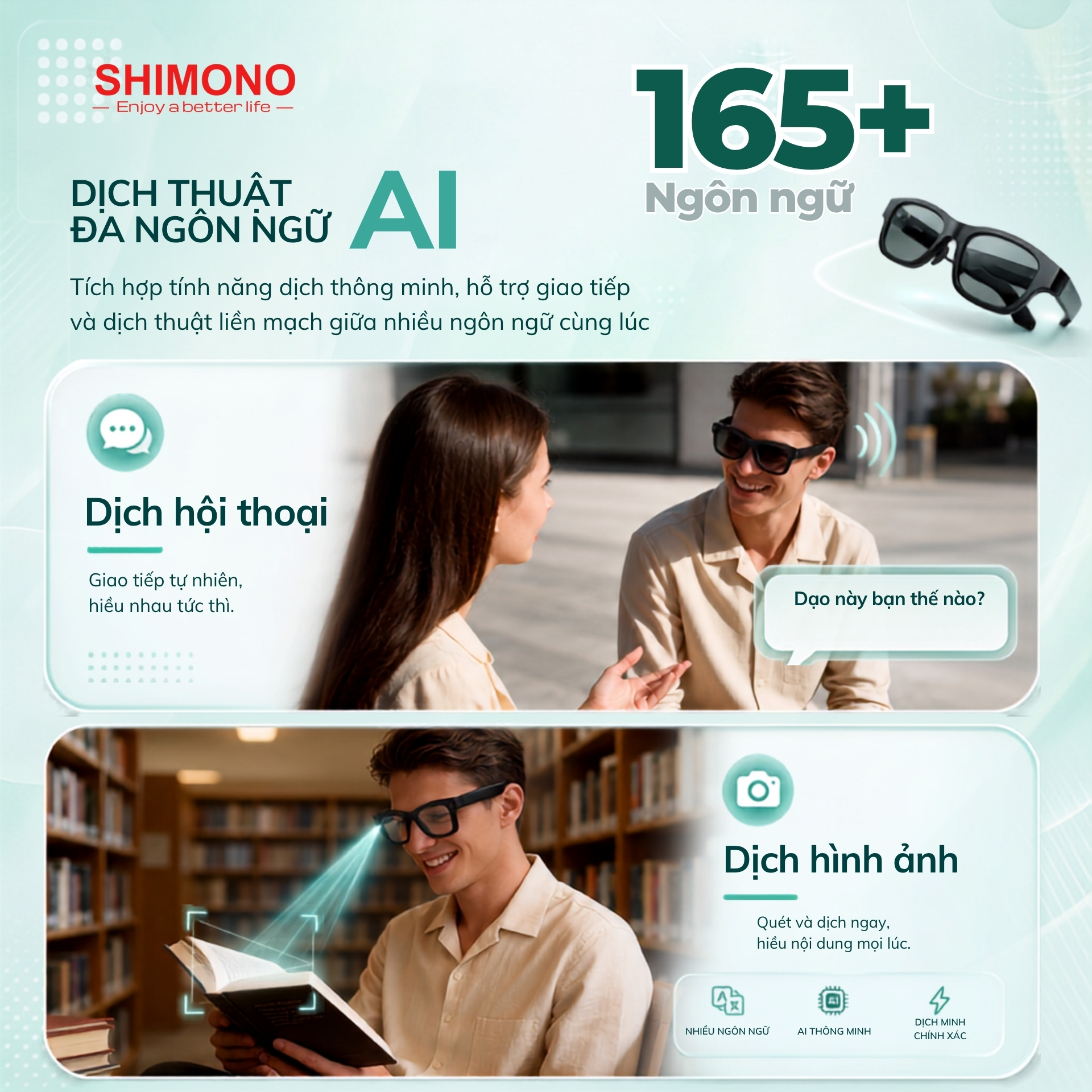 Kính Thông Minh Camera, Bluetooth SHIMONO E9, Quay Phim, Chụp Ảnh, Dịch Thuật Thông Minh 4 Kính Thông Minh Camera, Bluetooth SHIMONO E9, Quay Phim, Chụp Ảnh, Dịch Thuật Thông Minh - Ảnh 4