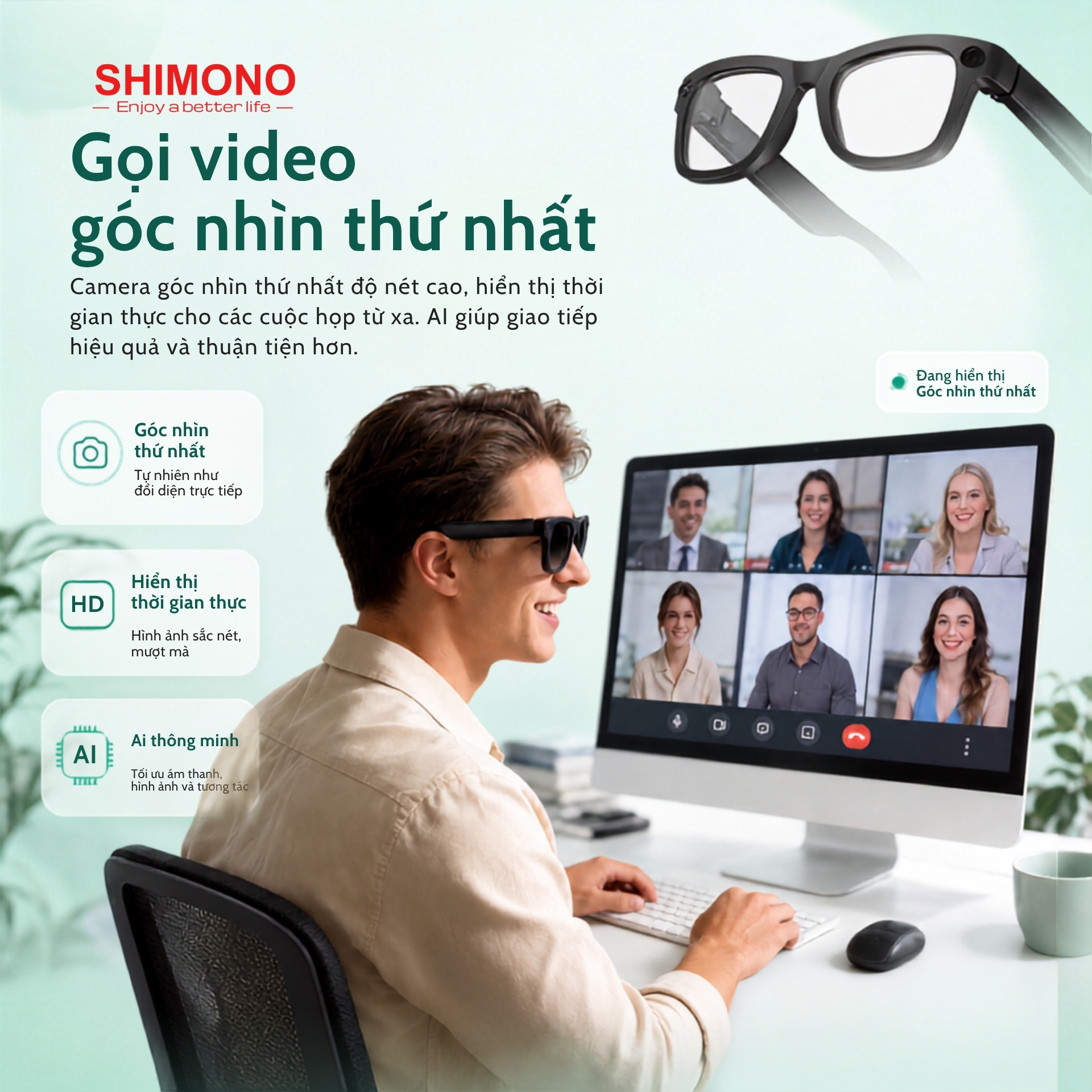 Kính Thông Minh Camera, Bluetooth SHIMONO E9, Quay Phim, Chụp Ảnh, Dịch Thuật Thông Minh 3 Kính Thông Minh Camera, Bluetooth SHIMONO E9, Quay Phim, Chụp Ảnh, Dịch Thuật Thông Minh - Ảnh 3
